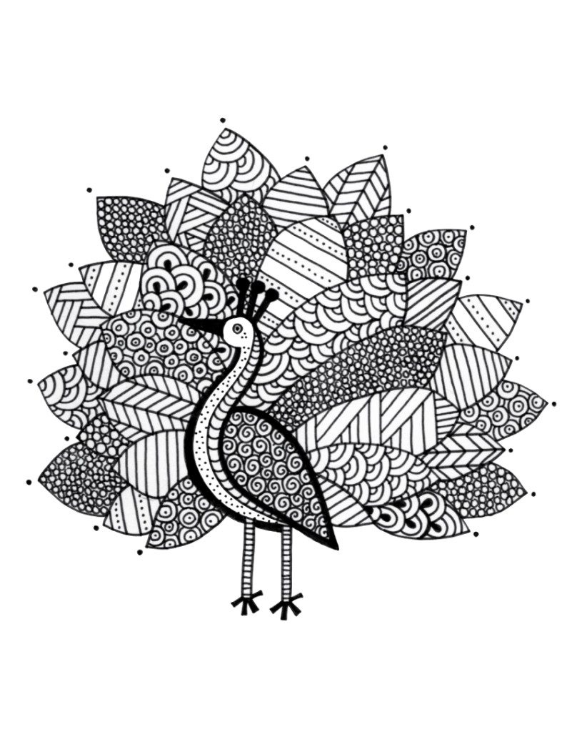 Peacock coloring page