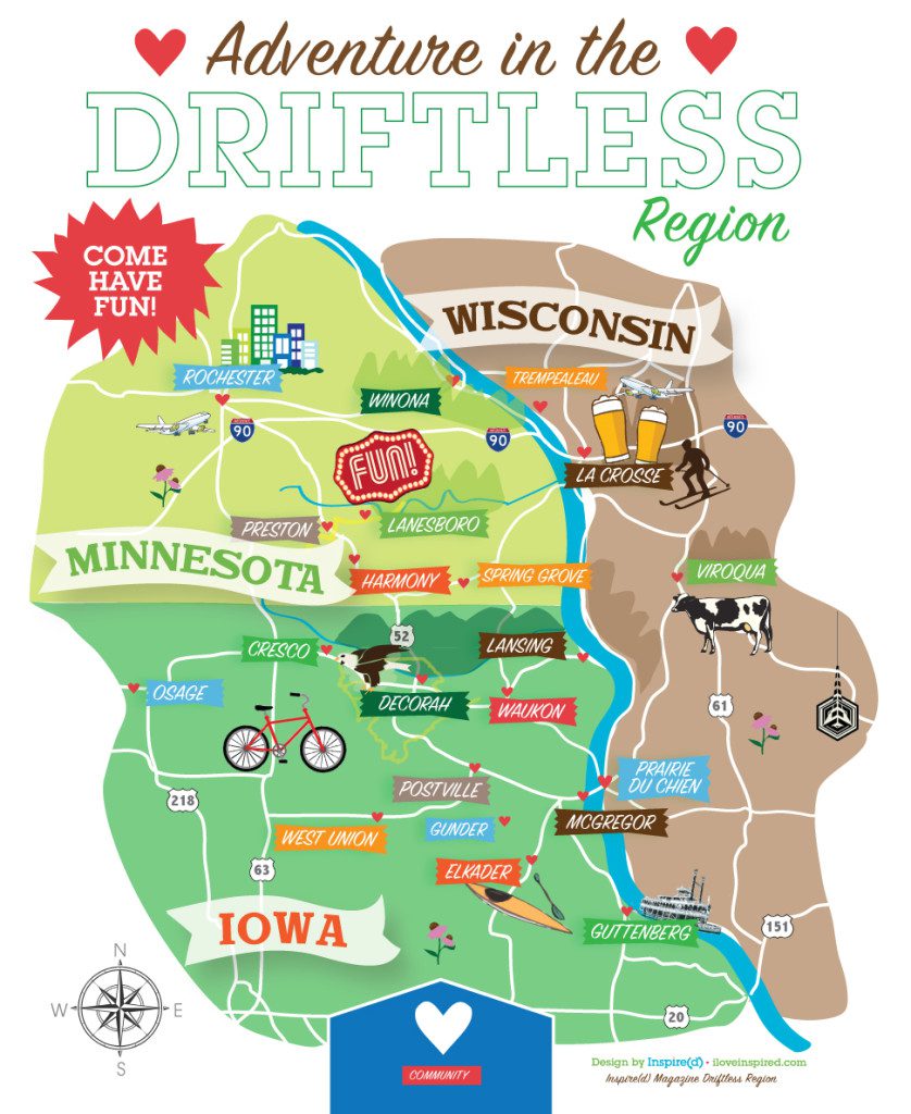 Driftless Area Road Map Inspire(D) Manifesto + Driftless Region Map! » I Love Inspire(D)