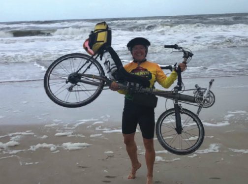 Linda Tacke dips her tires in Florida
