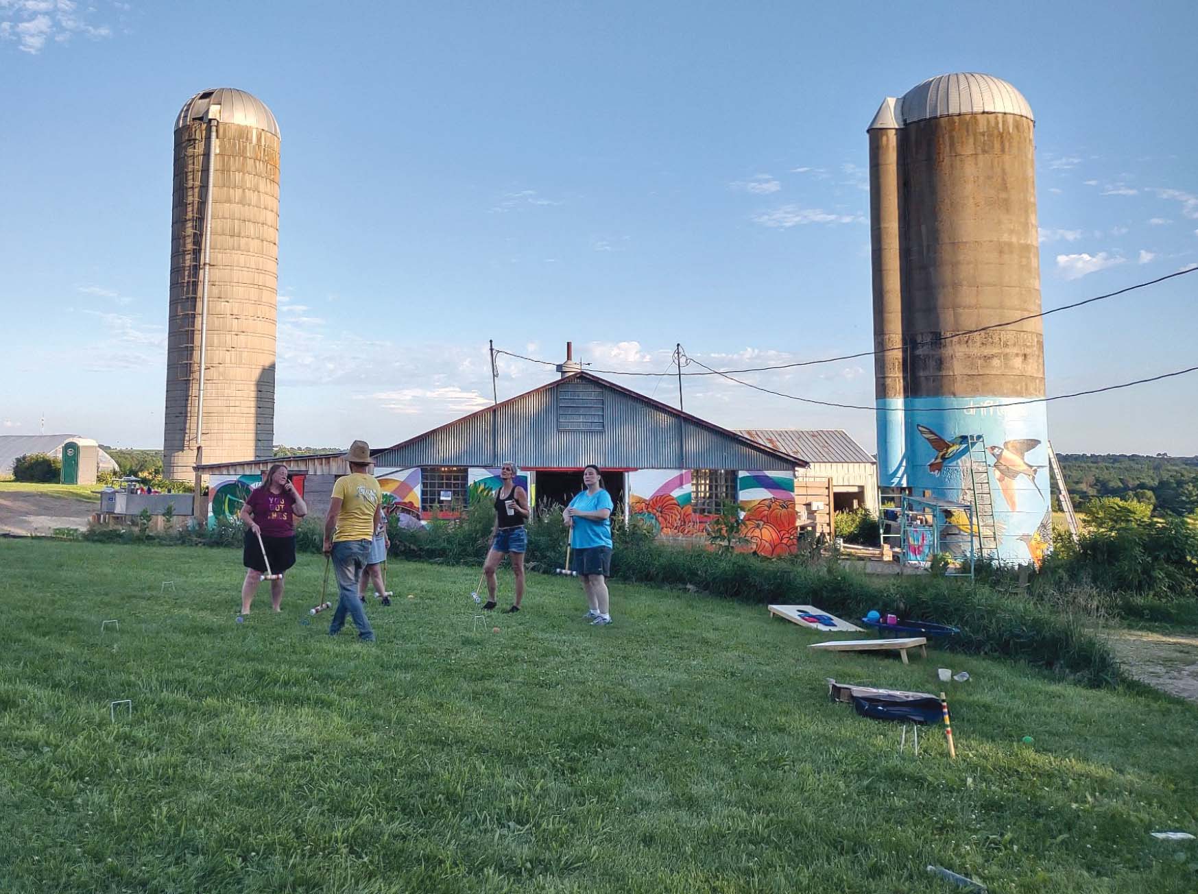The setting for Driftless Curiosity could hardly be more idyllic. Conifers and views and yard games abound.