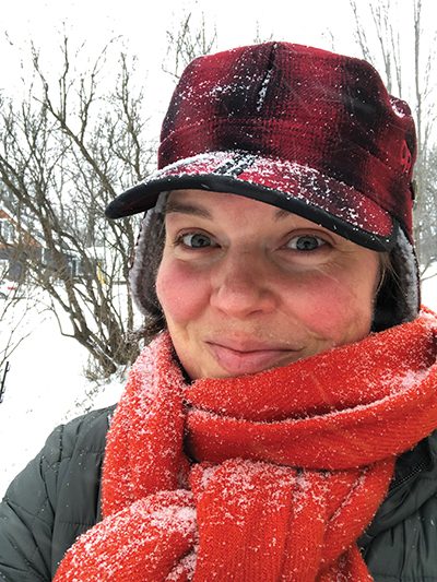 Aryn Henning Nichols on a snowy day in winter 2021!