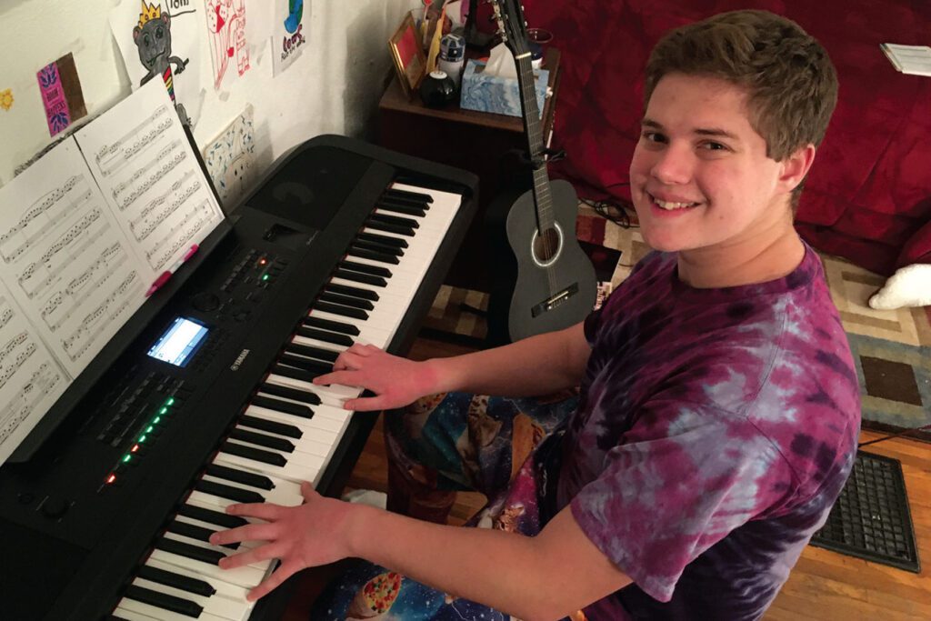 Seamus Schwaba at a piano